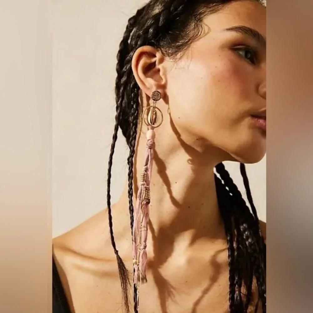 Free People Pink Tassel Earrings - Picture 8 of 8